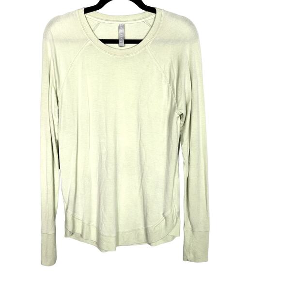 Athleta ST Small Tall Pale Lime Green Mindset Sweatshirt Pullover Crew Modal - Picture 1 of 9